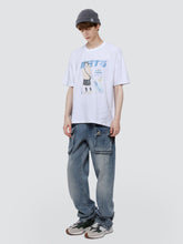 T-shirt en coton imprimé garçon voyageur animé japonais